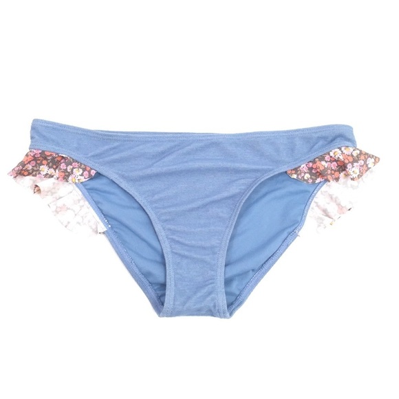Bp Nordstrom Floral Ruffle Swim Bikini Bottom L - Picture 1 of 3